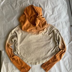 Handmade Rabbits path ombré hemp hoodie